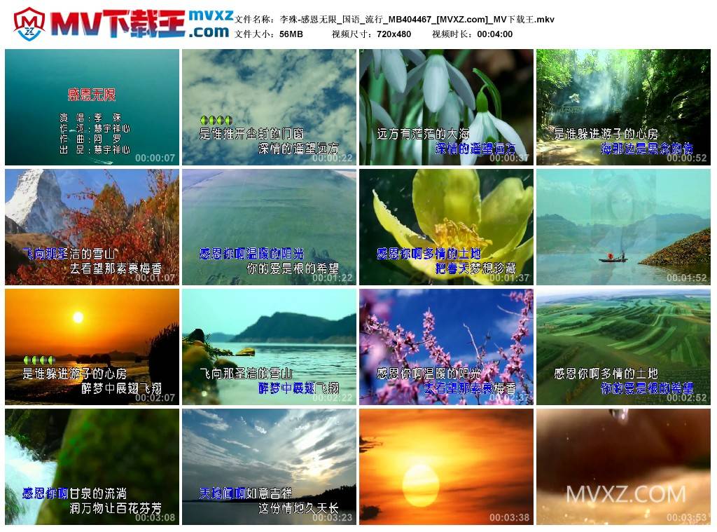 李殊-感恩无限_国语_流行_MB404467